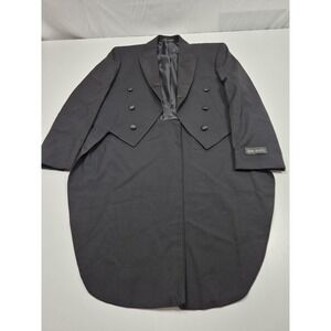 Neil Allyn Suit Jacket Mens 38 Black Wool Tuxedo Full Dress Tailcoat Formal NWT